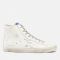 Golden Goose Francy Distressed Leather and Suede High-Top Trainers - UK 7