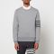 Thom Browne Men's Tonal 4-Bar Loopback Sweatshirt - Medium Grey - 1/S