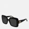 Gucci Women's GG Square Frame Acetate Sunglasses - Black/Black/Grey