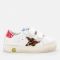 Golden Goose Toddlers' Leather Upper And Stripes Leopard Horsy Trainers - White/Beige Brown Leo/Fuxia - UK 3 Infant