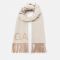 Ganni Women's Fringed Wool Scarf - Egret 