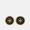 Tory Burch Women's Kira Enamel Circle-Stud Earring - Tory Gold/Black