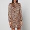 CRAS Lavacras Leopard-Print Recycled Satin Mini Dress - EU 34/UK 6