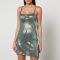 Diesel M-Areah Printed Metallic Jersey Mini Dress - L