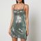 Diesel M-Areah Printed Metallic Jersey Mini Dress - M