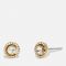 Coach Halo Gold-Tone and Crystal Earrings