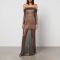 Self-Portrait Rhinestone-Embellished Macramé Maxi Dress - UK 14/US 10