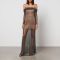 Self-Portrait Rhinestone-Embellished Macramé Maxi Dress - UK 6/US 2