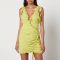 De La Vali Rose Ruched Chiffon Mini Dress - UK 8
