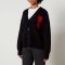 AMI De Coeur Logo-Jacquard Wool Cardigan - M