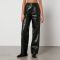 Anine Bing Carmen Faux and Recycled Leather Trousers - 40
