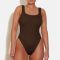Hunza G Metallic Seersucker Square Neck Swimsuit