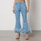 Marques Almeida Feather-Trimmed Denim Flared Jeans - UK 8