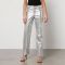 Jakke Cindy Metallic Faux Leather Straight-Leg Trousers - XS