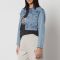 Rotate Sunday Logo-Appliquéd Cropped Denim Jacket - XS