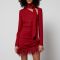 De La Vali Feather-Hemmed Crepe Mini Dress - UK 8