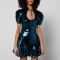 De La Vali Puff Sleeve Sequined Mini Dress - UK 8