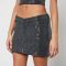 Rotate Birger Christensen Sequinned Denim Mini Skirt - DK 36/UK 10