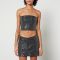 Rotate Birger Christensen Sequinned Denim Cropped Top - DK 32/UK 6