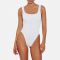 Hunza G Square Neck Stretch-Seersucker Swimsuit