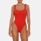 Hunza G Square Neck Seersucker Swimsuit