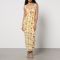 De La Vali Ruched Floral-Print Chiffon Midi Dress - UK 12