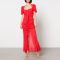 De La Vali Ruched Chiffon Maxi Dress - UK 8