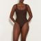 Hunza G Domino Stretch-Seersucker Swimsuit