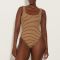 Hunza G Square Neck Stretch-Seersucker Swimsuit