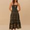 Farm Rio Flowers Arch Linen-Blend Maxi Dress - L