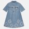 Ganni Broderie Anglaise Denim Mini Dress - EU 38/UK 10