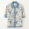 Corridor Floral Pima Cotton-Jacquard Knit Shirt - M