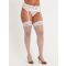 Lovehoney Plus Size Sheer Lace Top Thigh-High Stockingsn, White - One Size Queen - Amorana