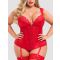 Lovehoney Treasure Me Purple Push-Up Basque Set, Red - XL/2XL - Amorana