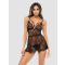 Mapale Eyelash Lace Underwired Babydoll Set, Farbe: Schwarz, Grösse: M, M - Amorana