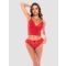 Mapale Two Piece Lace Trim Cami Set, Farbe: Rot, Grösse: S/M, S/M - Amorana