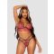 Leg-Avenue Strappy Bralette and String, Farbe: Burgundy, Grösse: L, L - Red - Amorana