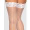 Leg-Avenue Fishnet Backseam Halterlose Strümpfe, White - Amorana