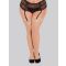Lovehoney Plus Size Sheer Lace Top Thigh-High Stockings, Black - One Size Curve - Amorana