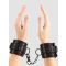 Bondage Boutique Black Rose Faux Fur Lined Wrist Cuffs - Amorana