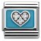 Nomination Blue Crystal Heart Charm - Stainless Steel
