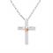 Argento Rose Gold Mix Heart Cross Necklace - Rose Gold