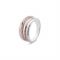 Argento Rose Gold & Silver Twisted Band Ring - 57