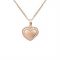 Argento Rose Gold Crystal Border Heart Necklace - Rose Gold