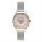 Olivia Burton 3D Daisy Rose Gold & Silver Mesh Watch