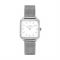 CLUSE La Tetragone Silver Mesh White Dial Watch