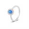 Argento Silver Blue Oval Ring - 50