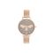 Olivia Burton Lucky Bee Grey + Rose Gold Mesh Watch