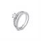 Argento Silver Double Band Solitaire Ring - 58