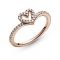Pandora Rose Sparkling Wishbone Heart Ring - 48